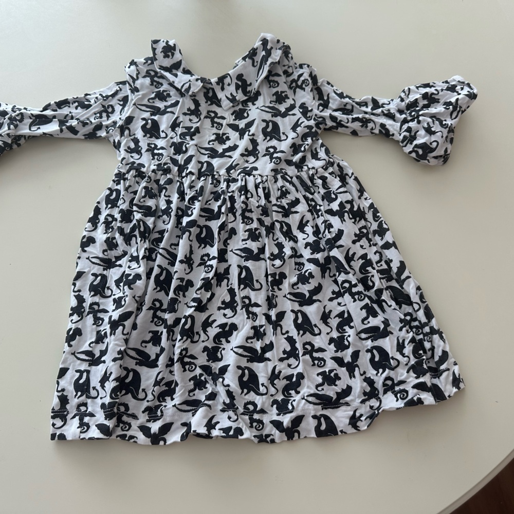 Kate Quinn Black and White Dragon Kids Casual Dress